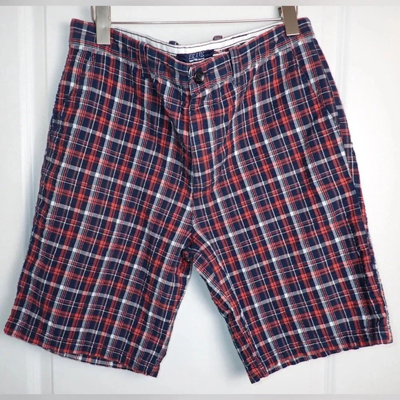 Saks Fifth Avenue Other - Saks Fifth Avenue BLUE 100% cotton plaid seersucker men’s shorts size 36